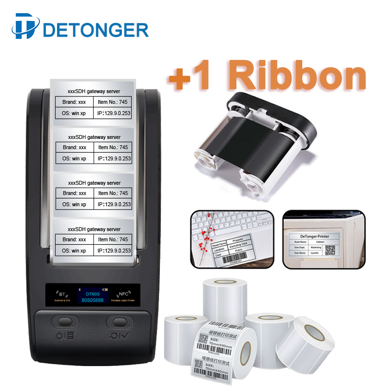 Commercial Ribbon Printing Machine - Máquina de impressão térmica portátil da