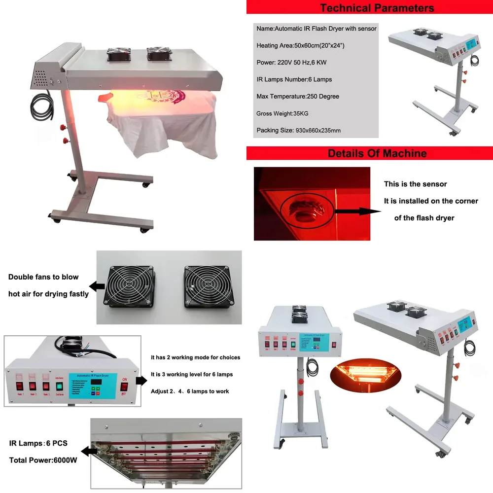 Flash Dryer Screen Print - Máquina de Secagem Rápida com Controle