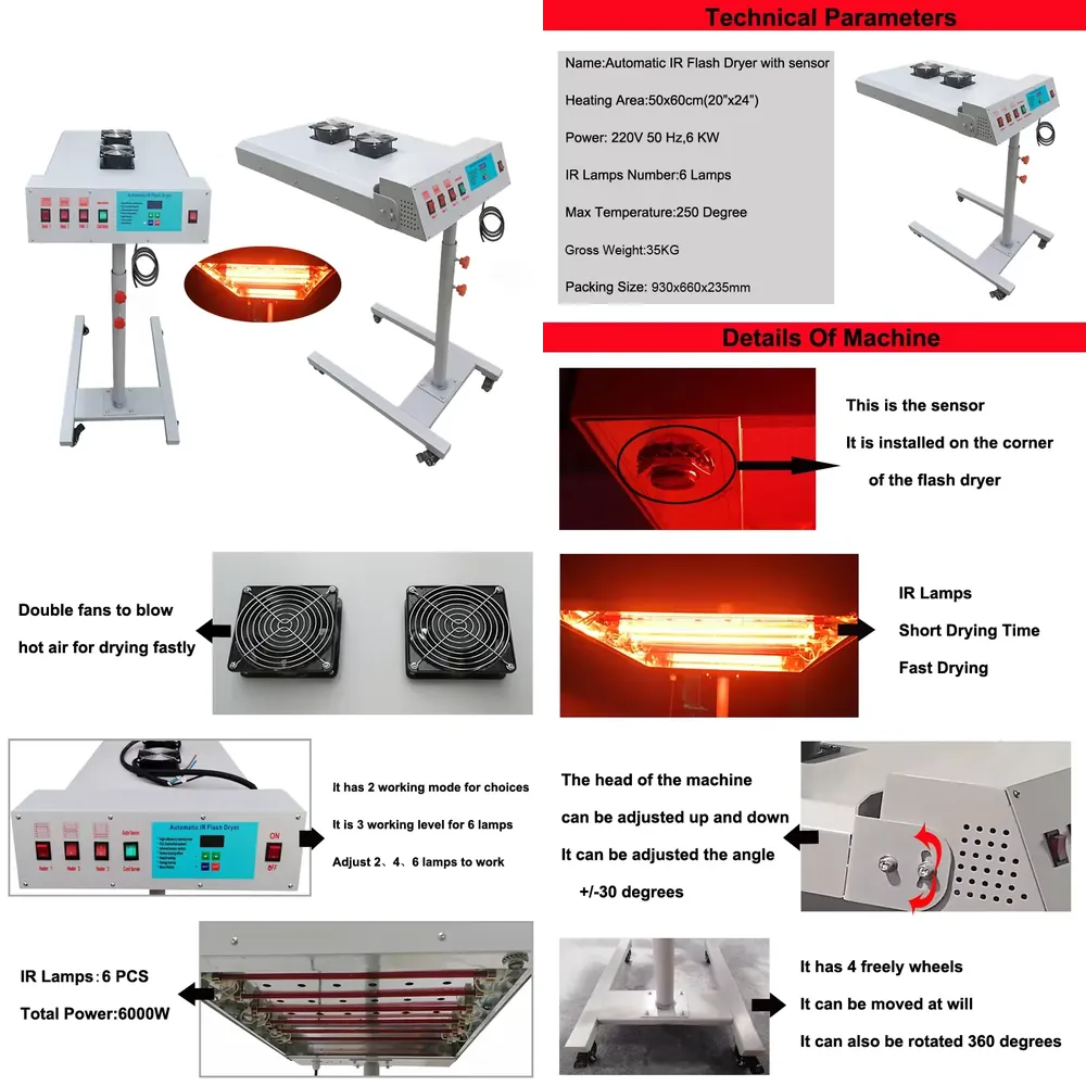 Secador IR Flash para Impressã - Flash Dryer Screen Print avaliação e preço
